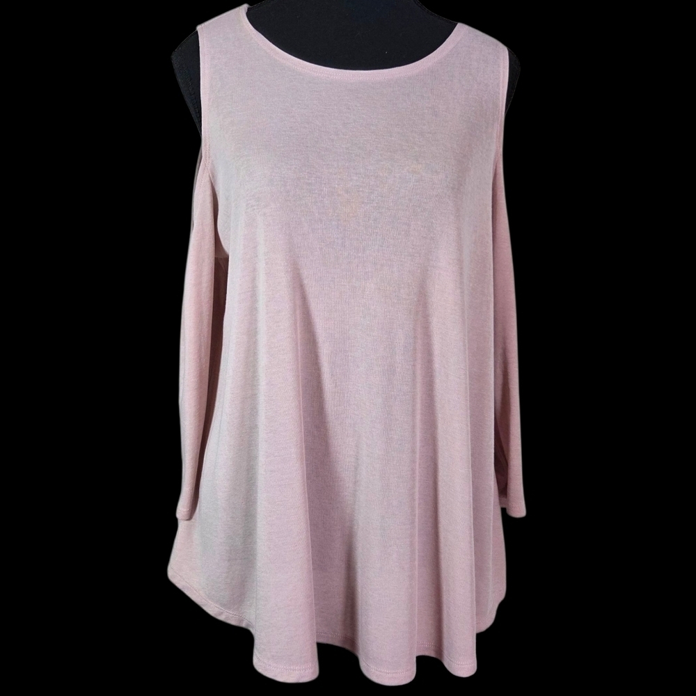 ⭐️Forever 21 Soft Pink Tunic Top With Open Shoulders Size L